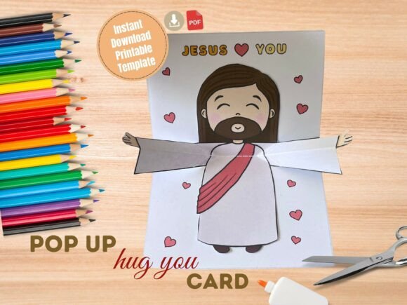 Jesus Love You Pop out Card Church Craft