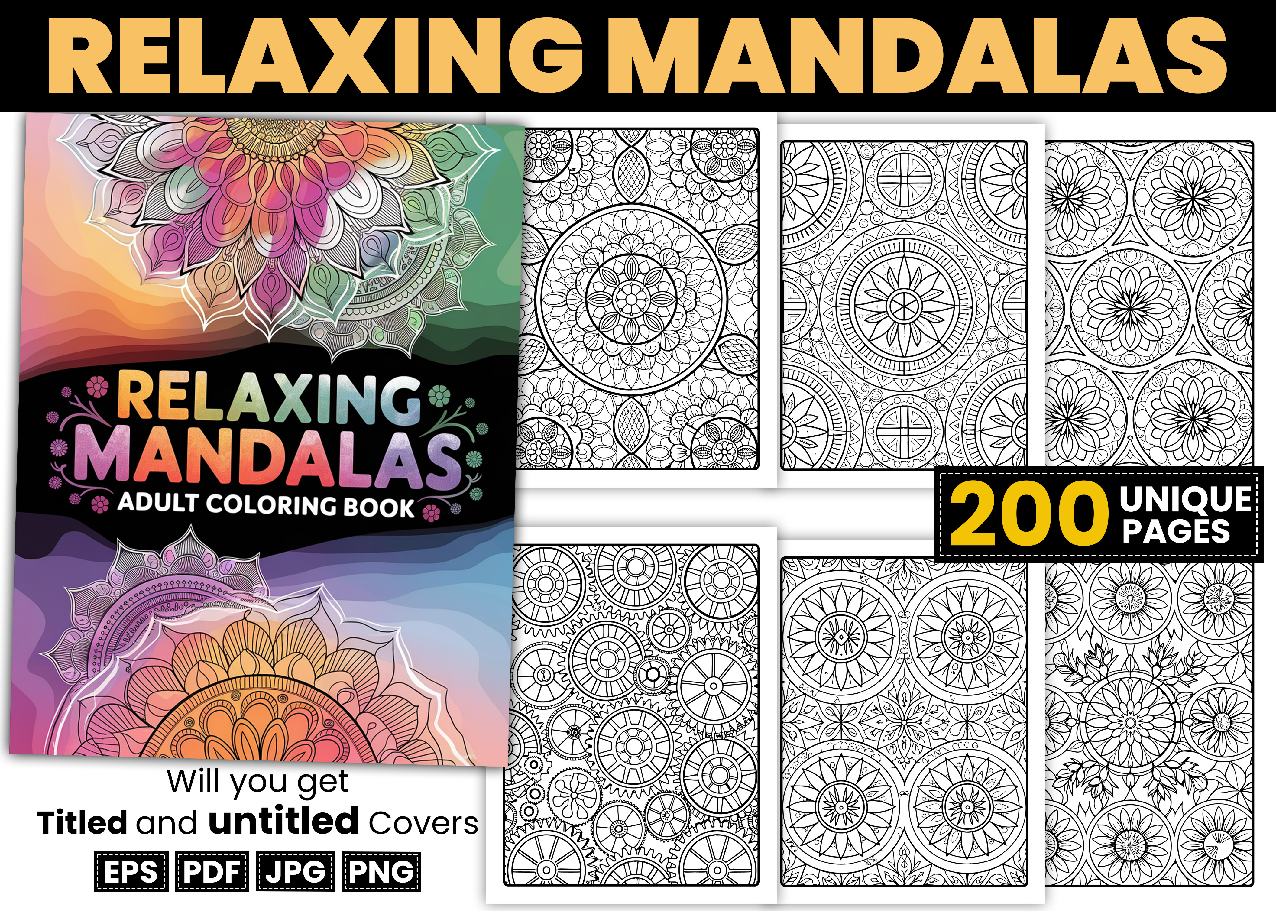 Relaxing Mandalas Adult Coloring Book
