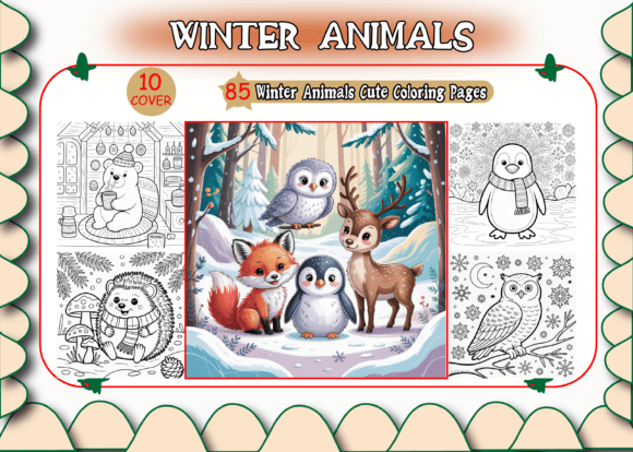 Winter Animals Cute Coloring Pages Adult