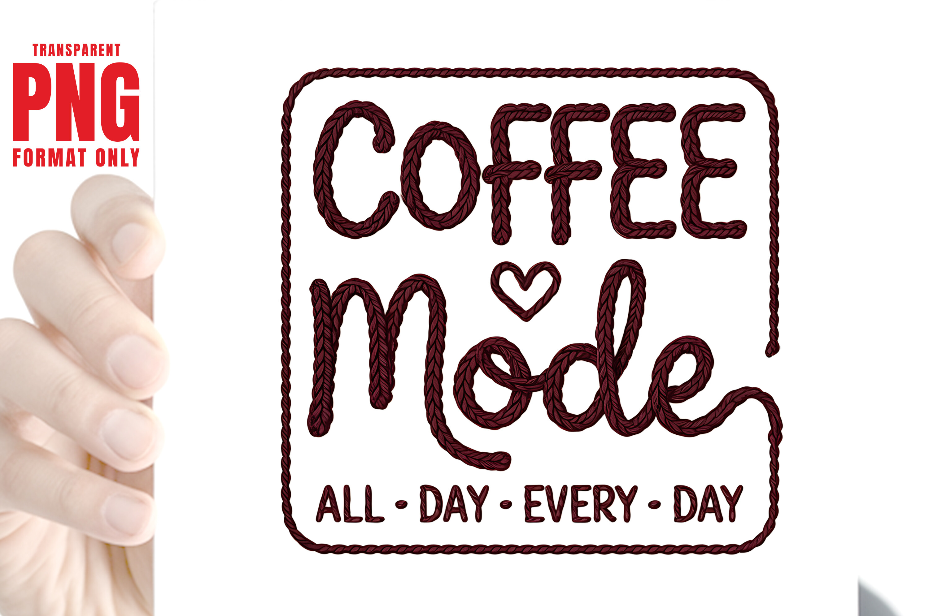 Coffee Mode All Day Faux Yarn Crochet PN