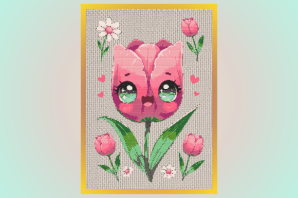Cute Kawaii Tulip Flower