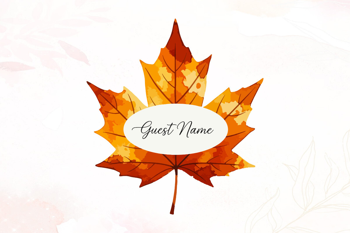 Fall Maple Leaf Wedding Place Card
