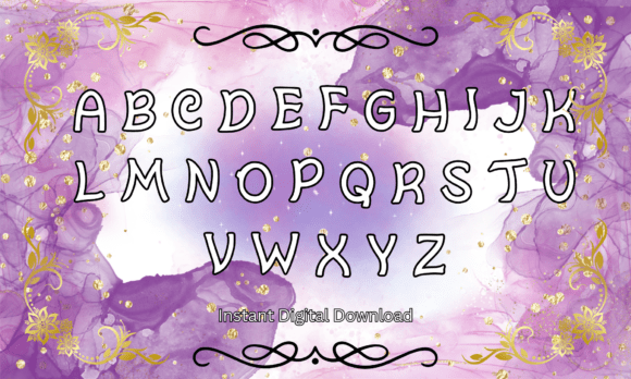 Fantasy Script Font PNG with transparent background - Preview 1