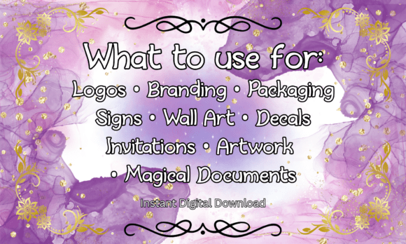 Fantasy Script Font PNG with transparent background - Preview 4