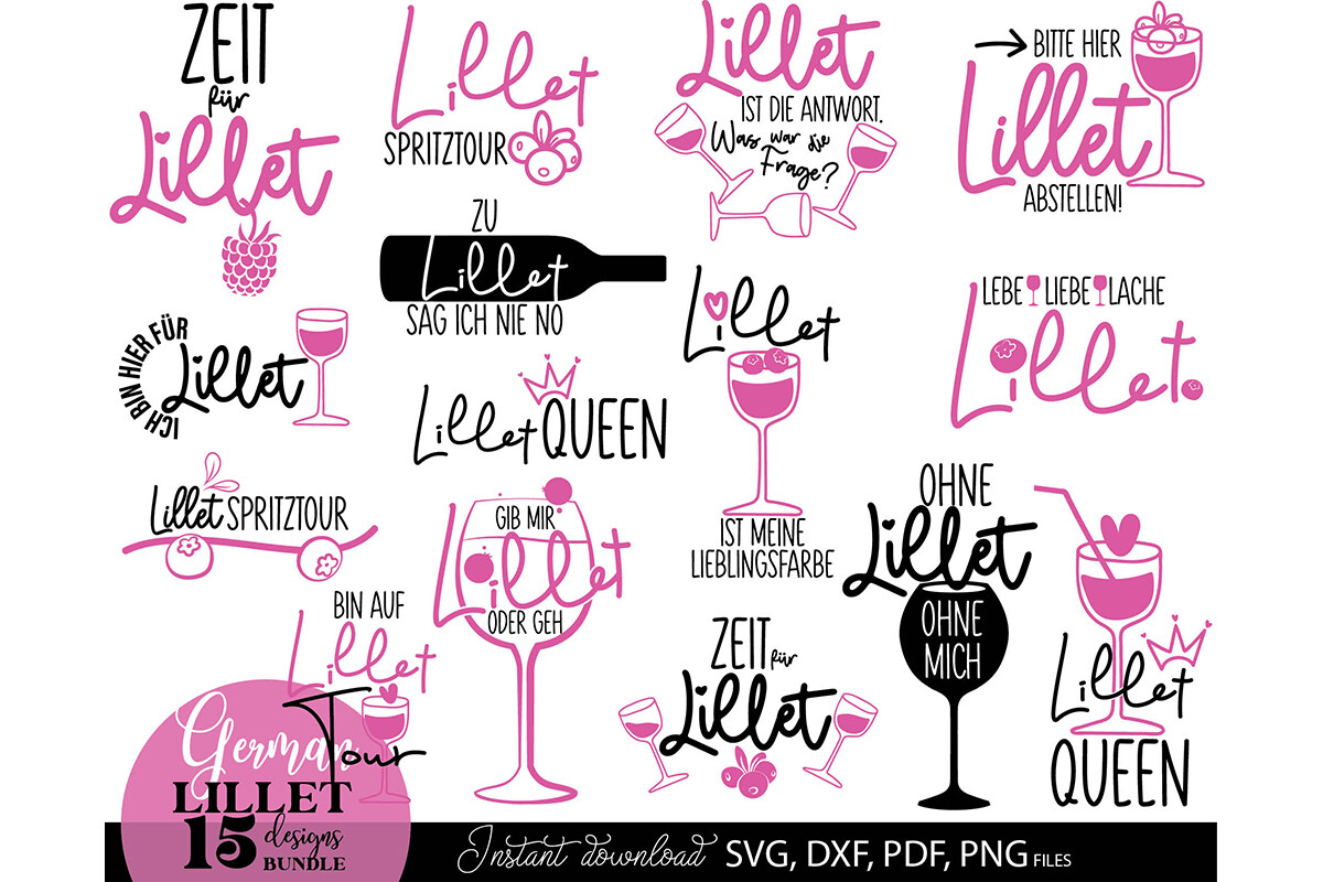 German Lillet Sprüche Bundle Für Shirts