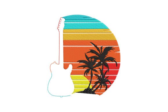 Guitar Beach with Palm Trees