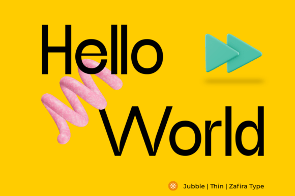Jubble Thin Font PNG with transparent background - Preview 1