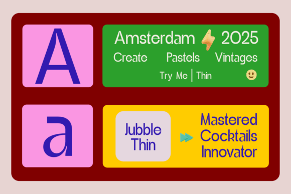 Jubble Thin Font PNG with transparent background - Preview 2