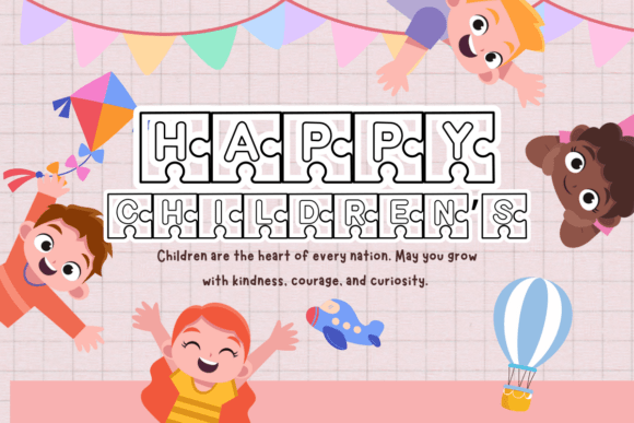 Kids Letter Jigsaw Font PNG with transparent background - Preview 4