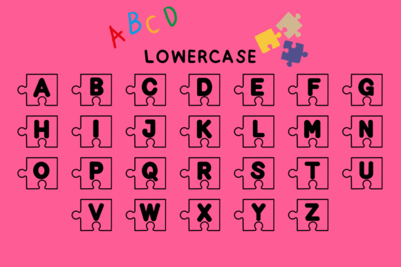 Kids Letter Jigsaw Font PNG with transparent background - Preview 6