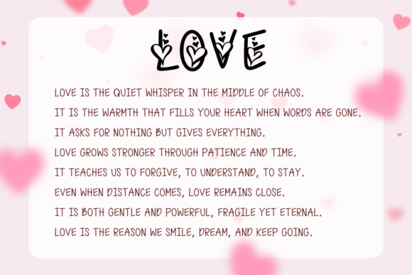 Love Doodle Heart Font PNG with transparent background - Preview 1