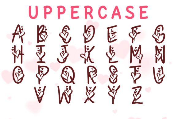 Love Doodle Heart Font PNG with transparent background - Preview 2