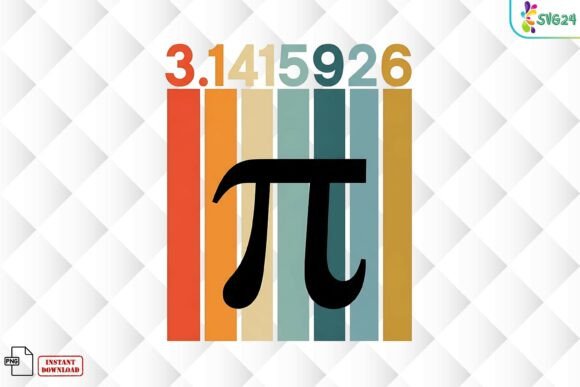 Pi Day Math Numbers Retro PNG