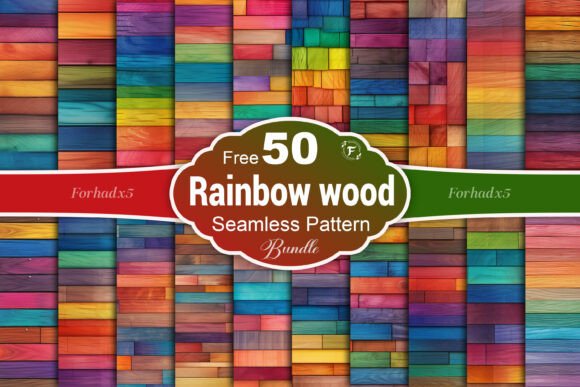 Rainbow Wood Planks Seamless Pattern Grafik Papier-Muster Von Forhadx5