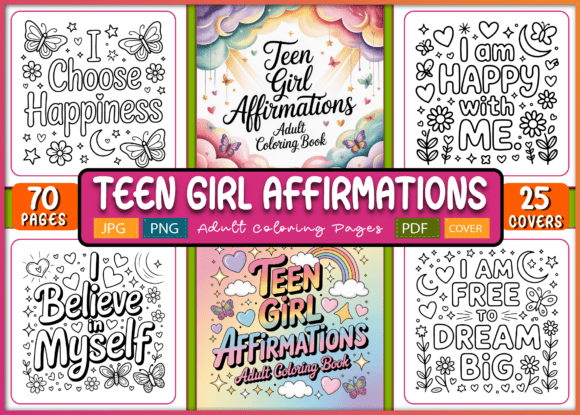 Teen Girl Affirmations – Coloring Book