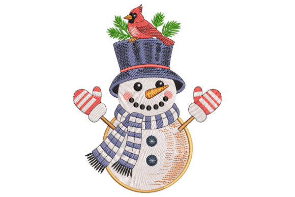 Winter Snowman with Cardinal