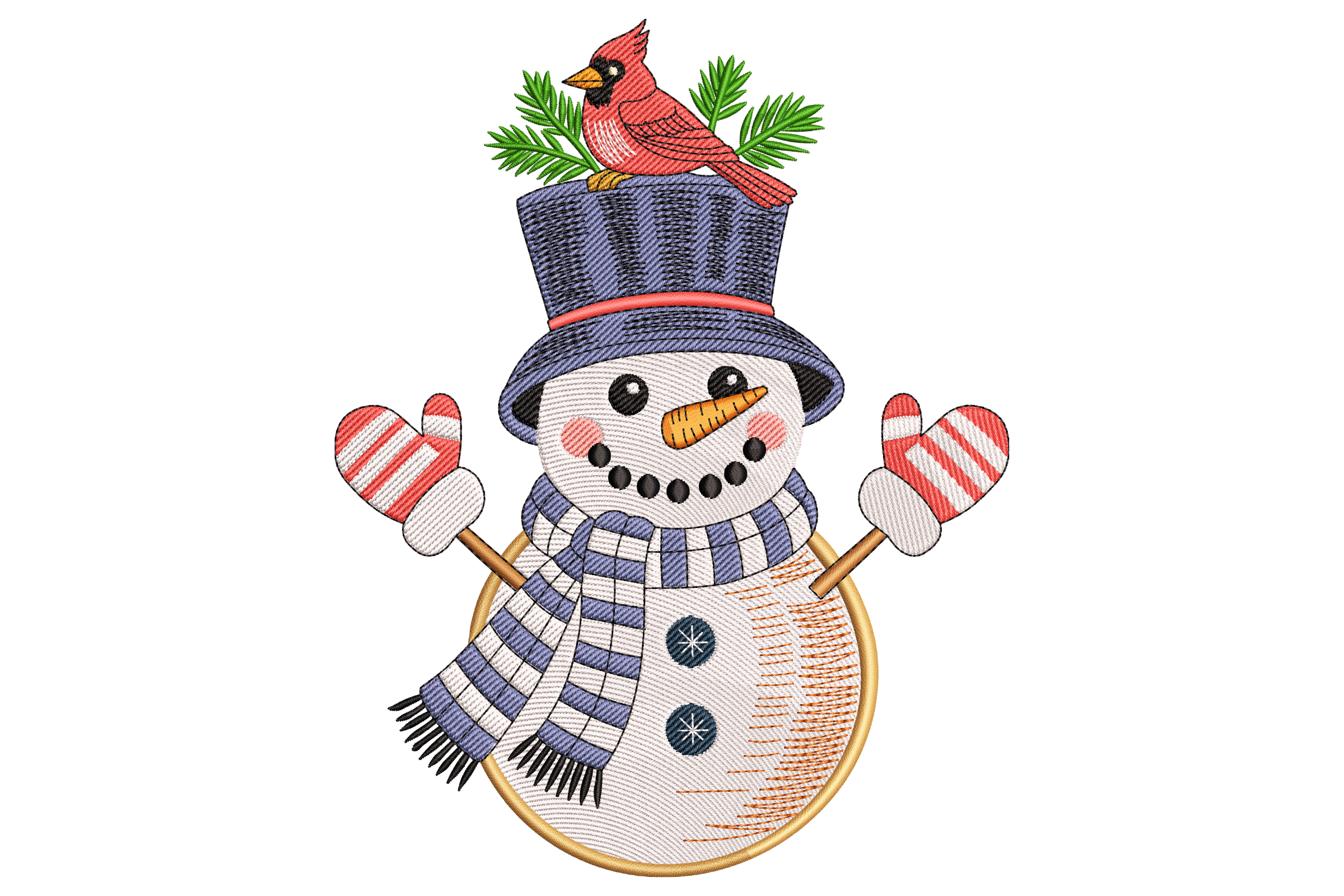 Winter Snowman with Cardinal