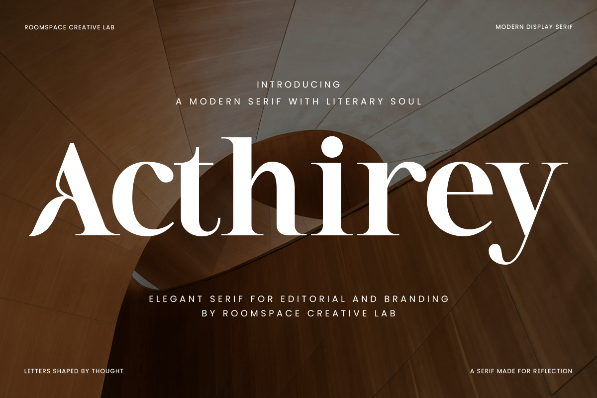 Acthirey preview, modern clean serif