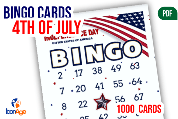 BINGO CARDS 4TH for JULY - 4 DEJULIO