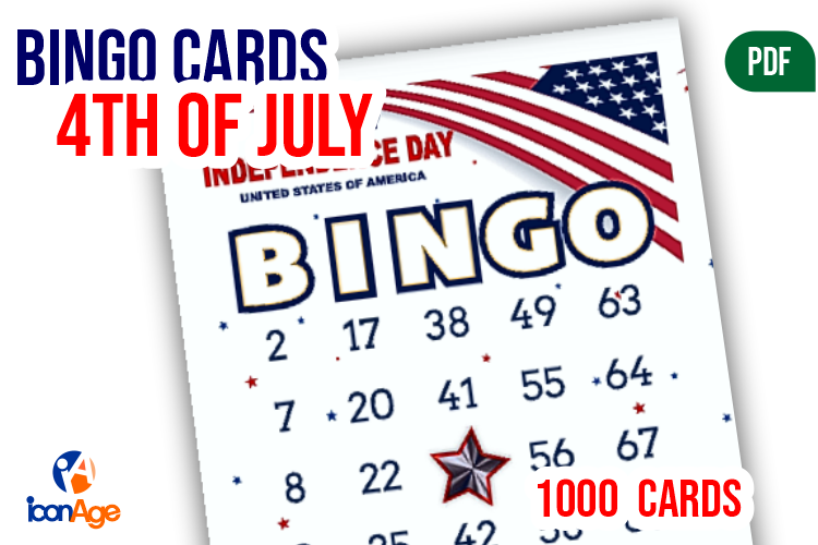 BINGO CARDS 4TH for JULY - 4 DEJULIO