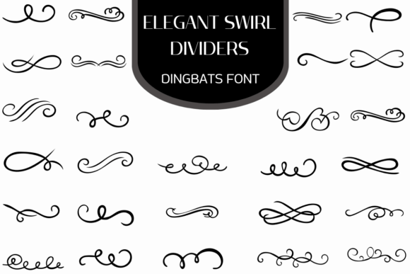 Elegant Swirl Dividers Dingbats Font By Heartcraft Atelier