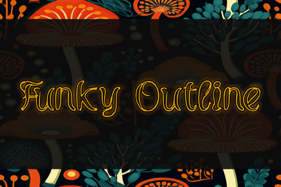 Funky Outline Font PNG with transparent background - Preview 1
