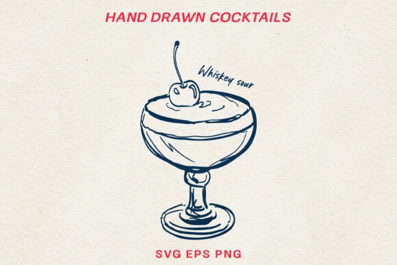Hand Drawn Cocktail Line Art SVG Graphic by NadineStore · Creative Fabrica