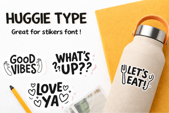 Huggie Type Font PNG with transparent background - Preview 1