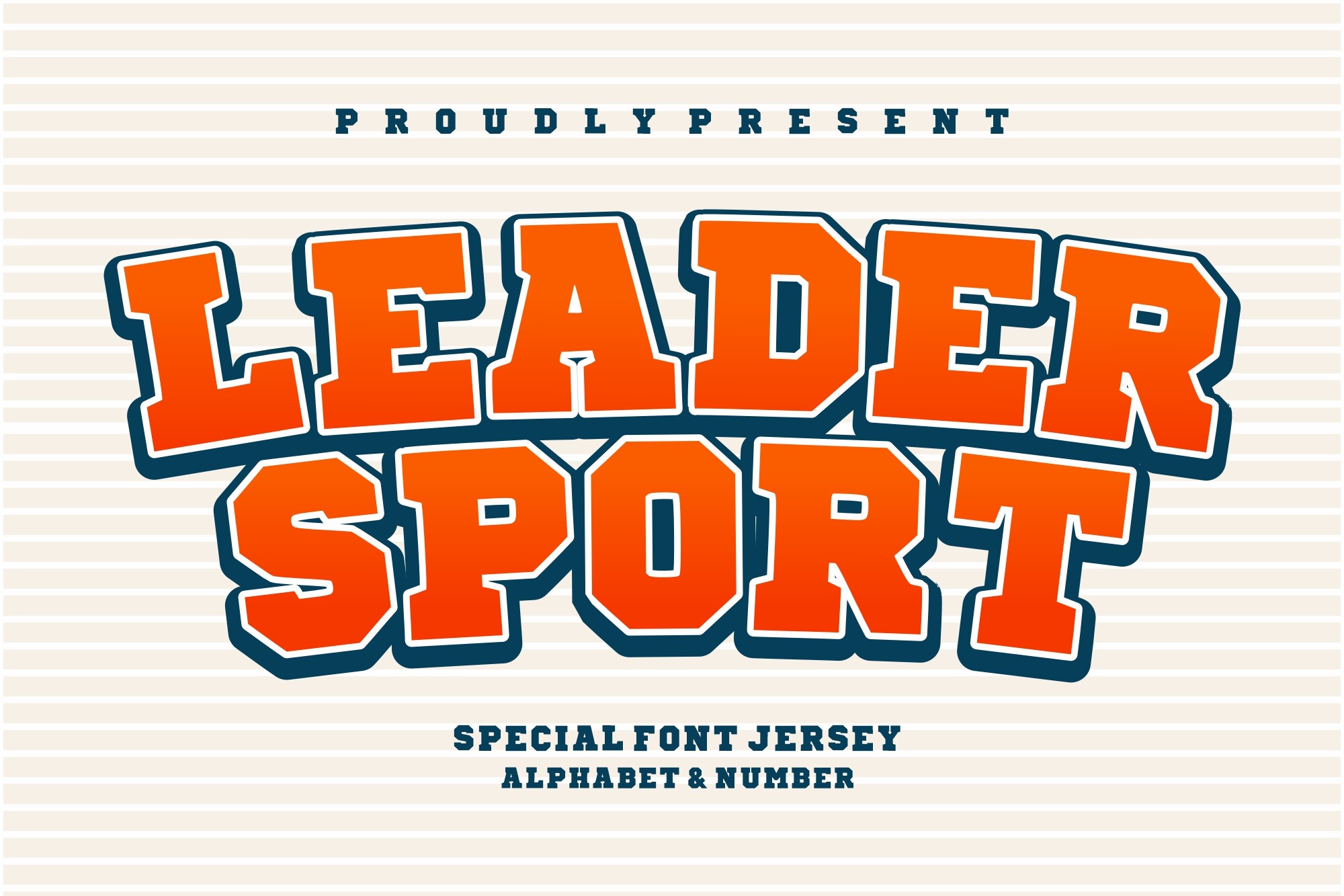 Leader Sport font preview for team apparel