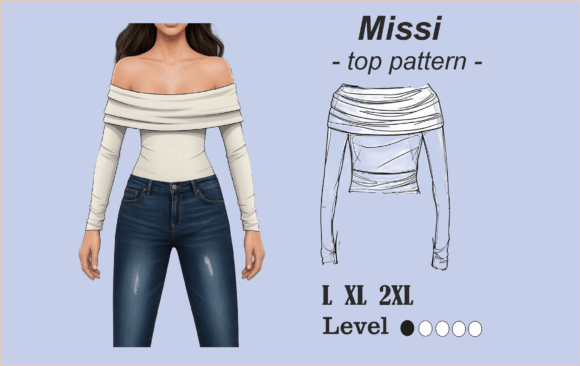 Long Sleeve Top Sewing Pattern L XL 2XL
