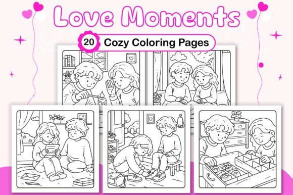 Love Moments Cozy Coloring Pages
