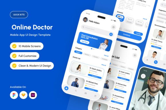 Nadi - Online Doctor App Design Template