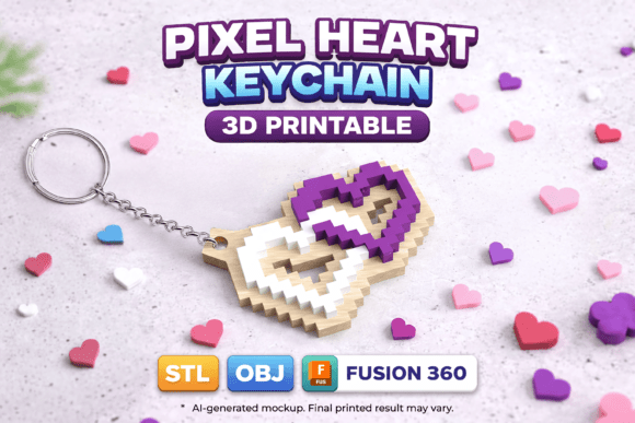 Valentine Click Keychains | Swappable 3D Print Love Note System - Image 18