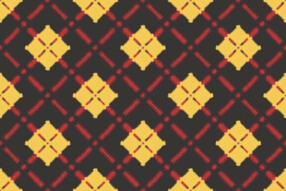 Plaid Gingham Ikat Seamless Pattern