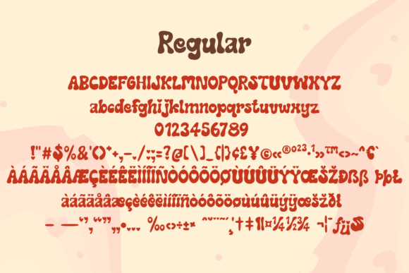 Retro Lovey Font PNG with transparent background - Preview 6