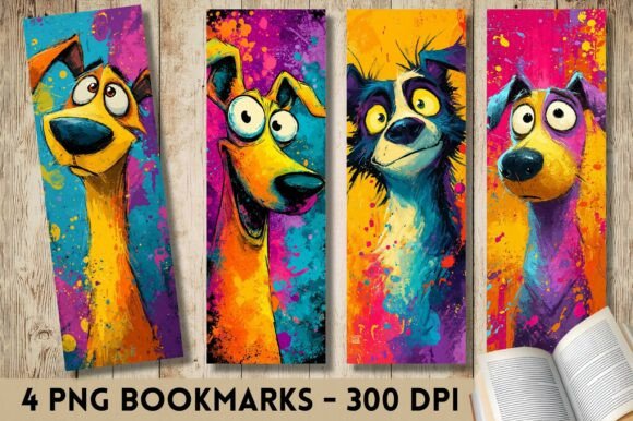 Vibrant Abstract Colorful Dog Bookmark