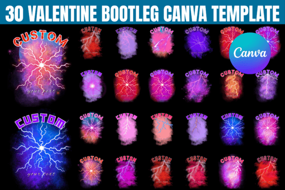 30 Valentine Bootleg Canva Template