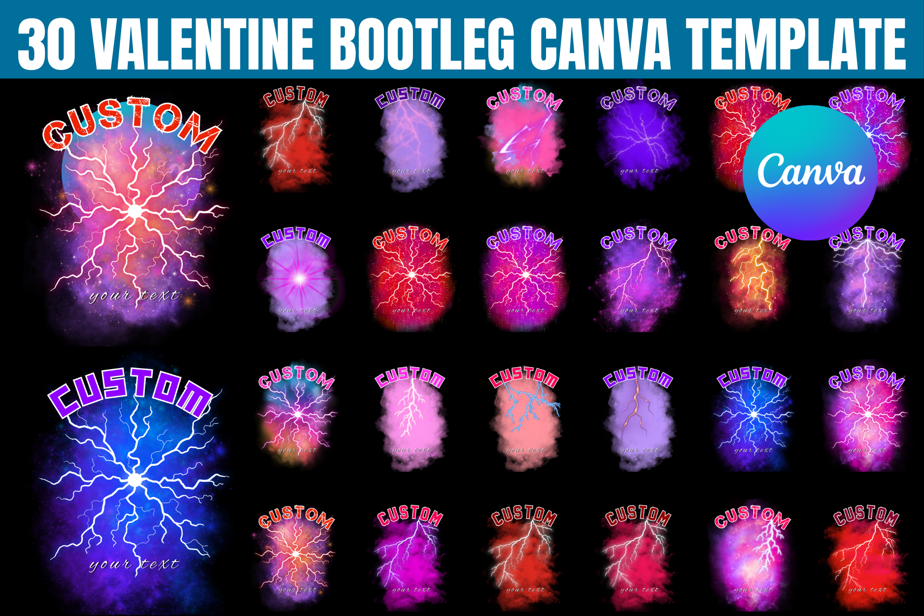 30 Valentine Bootleg Canva Template