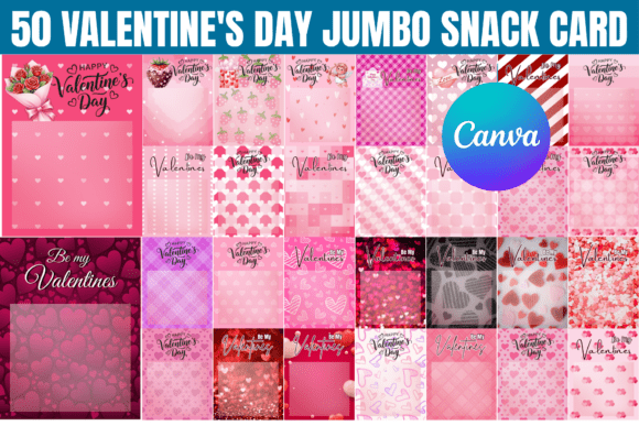 50 Valentine's Day Jumbo Snack Card