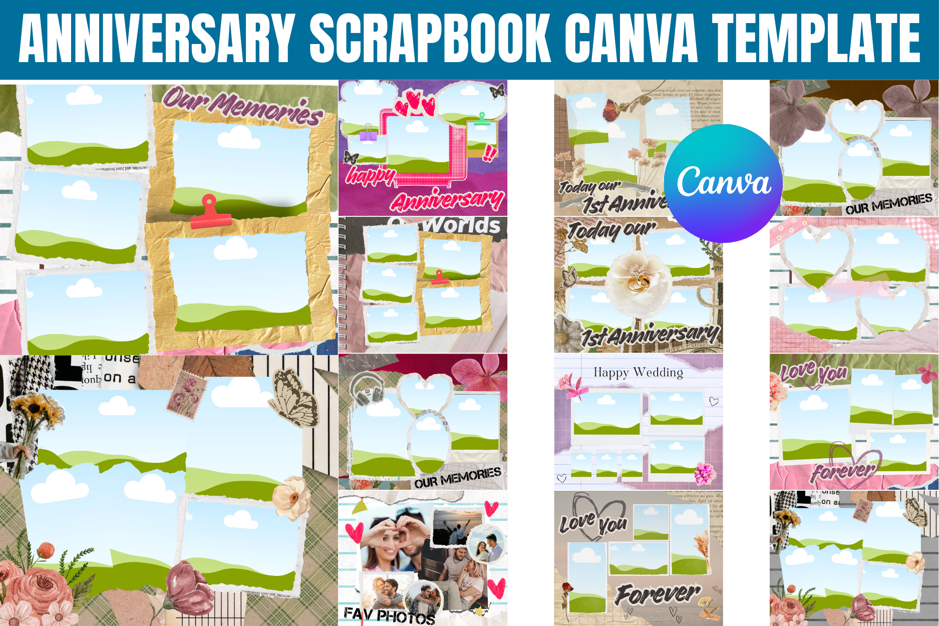Anniversary Scrapbook Canva Template