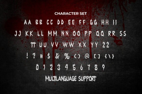 Creepy Scream Font PNG with transparent background - Preview 4