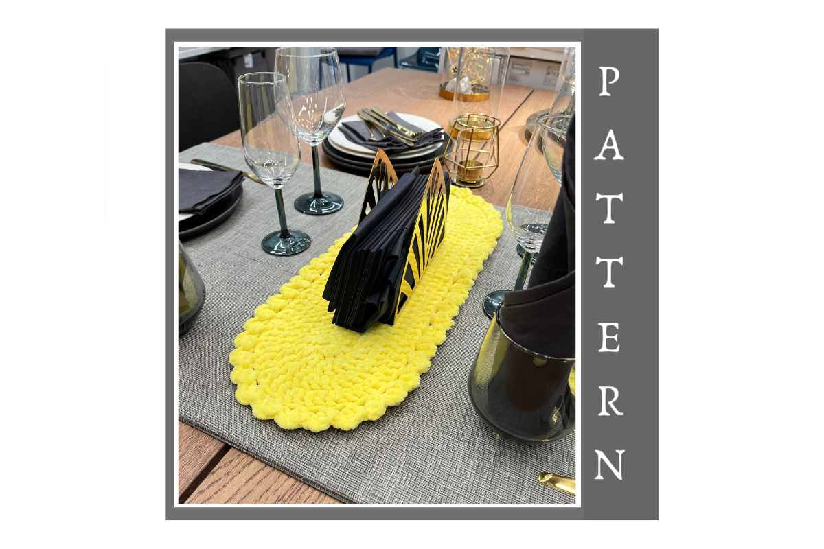 Crochet Oval Plush Table Runner Pattern