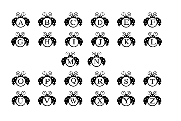 Cute Ladybug Monogram Font - Preview 1