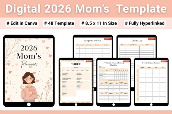 Digital 2026 Mom’s Template Graphic by Heartcraft Studio · Creative Fabrica