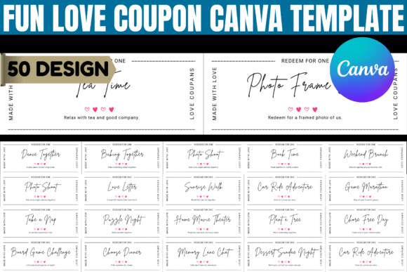 Fun Love Coupon Canva Editable Template