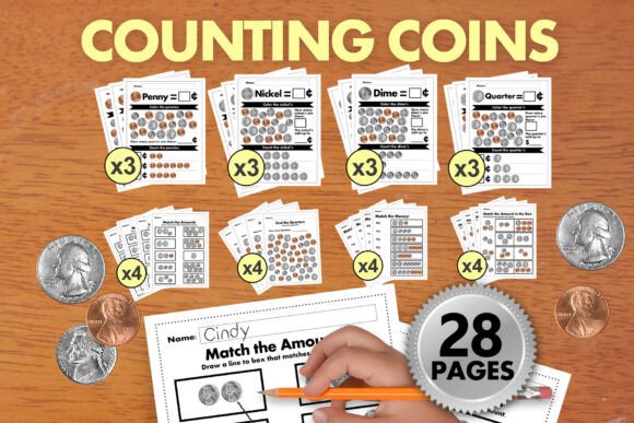Kids Coin Money Learning Activity Sheets