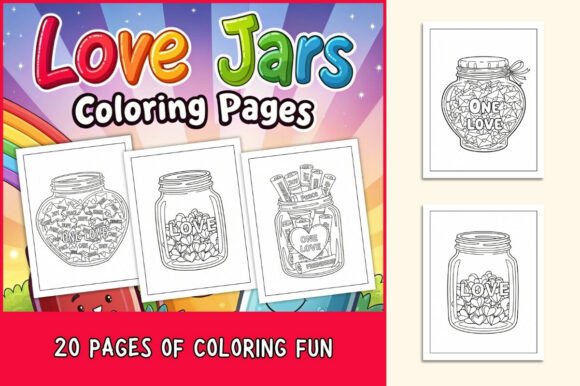 Love Jars Coloring Pages for Kids