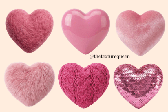 Pink Hearts PNGs Valentines Day Clipart