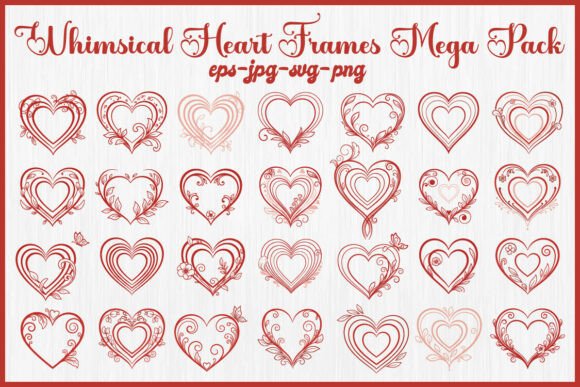 Premium Ornate Heart Svg Bundle Graphics