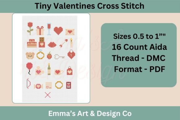 Tiny Valentine Cross Stitch Bundle